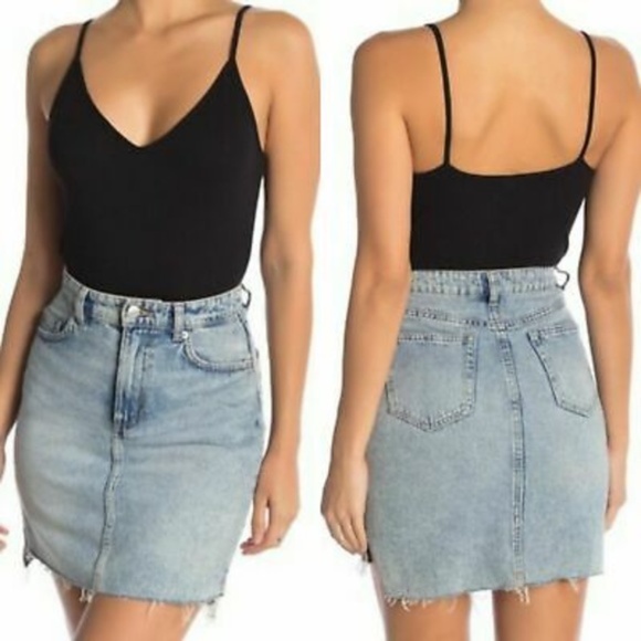 bp Tops - NWT BP. V-Neck Ribbed Thong Black Bodysuit S